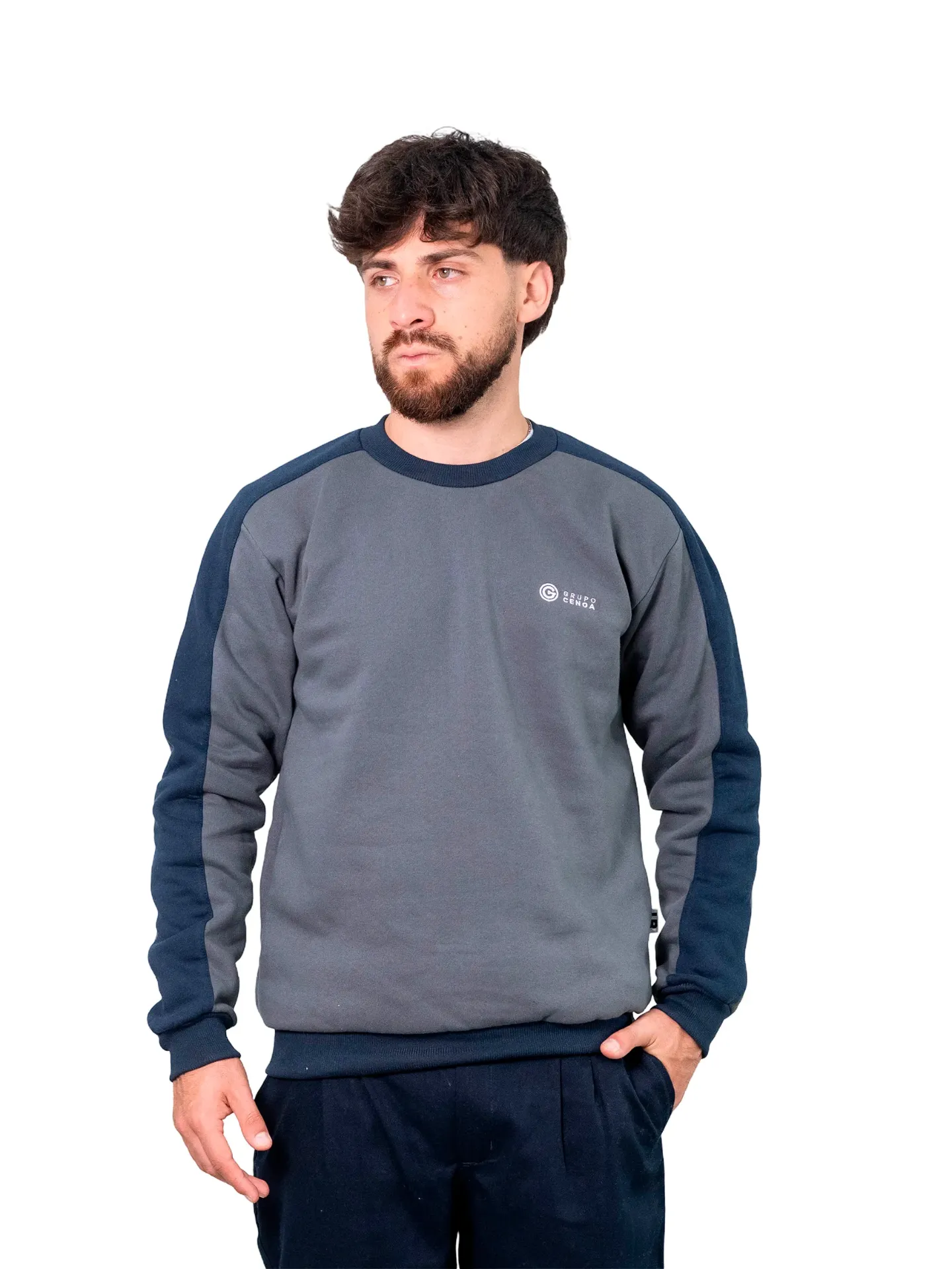 BUZO DE FRIZZA ALGODÓN - Cuello a la base - recorte en mangas.