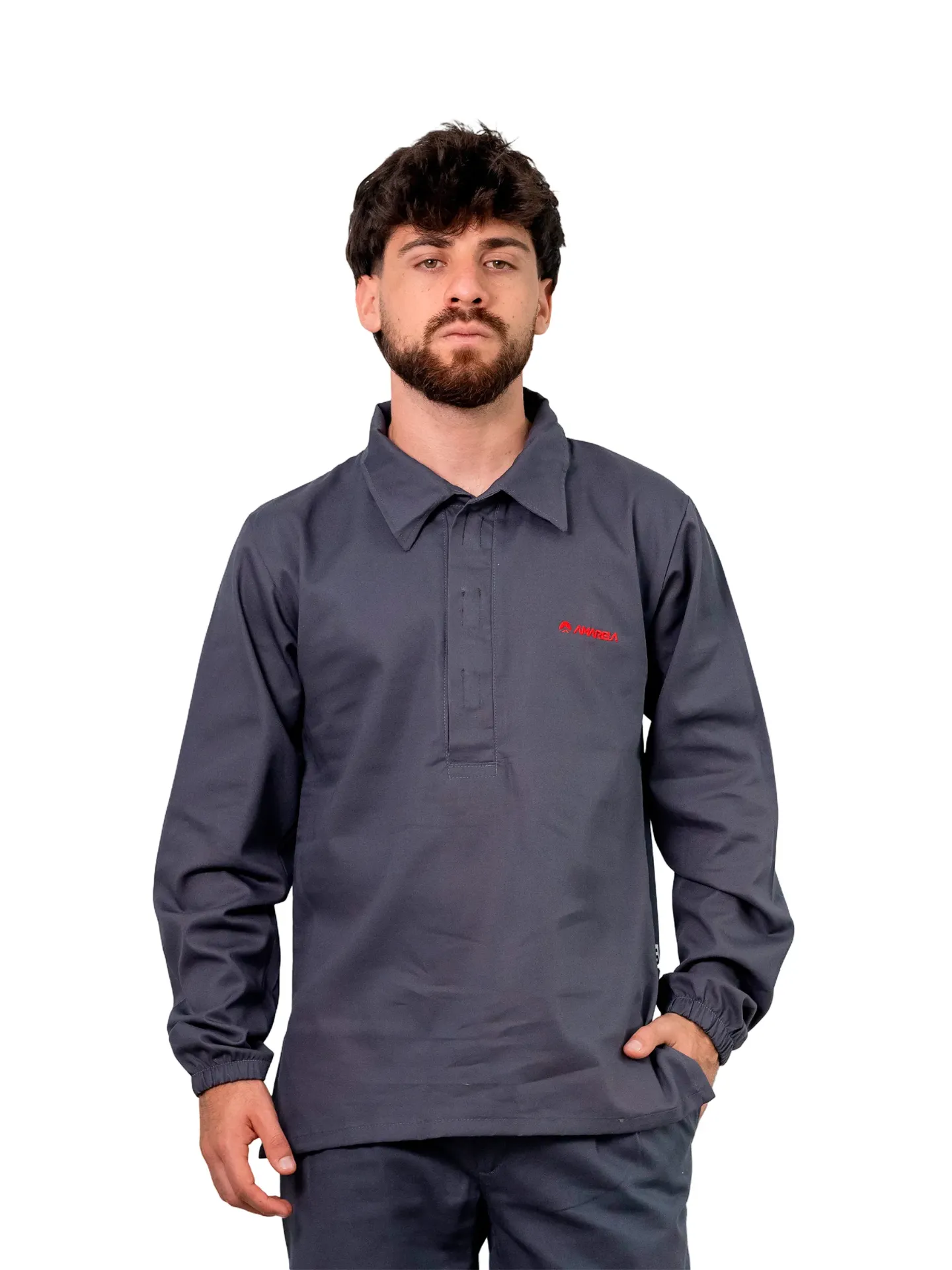 CAMICHOMBA CON ABROJO DE GABARDINA MANGAS LARGA
