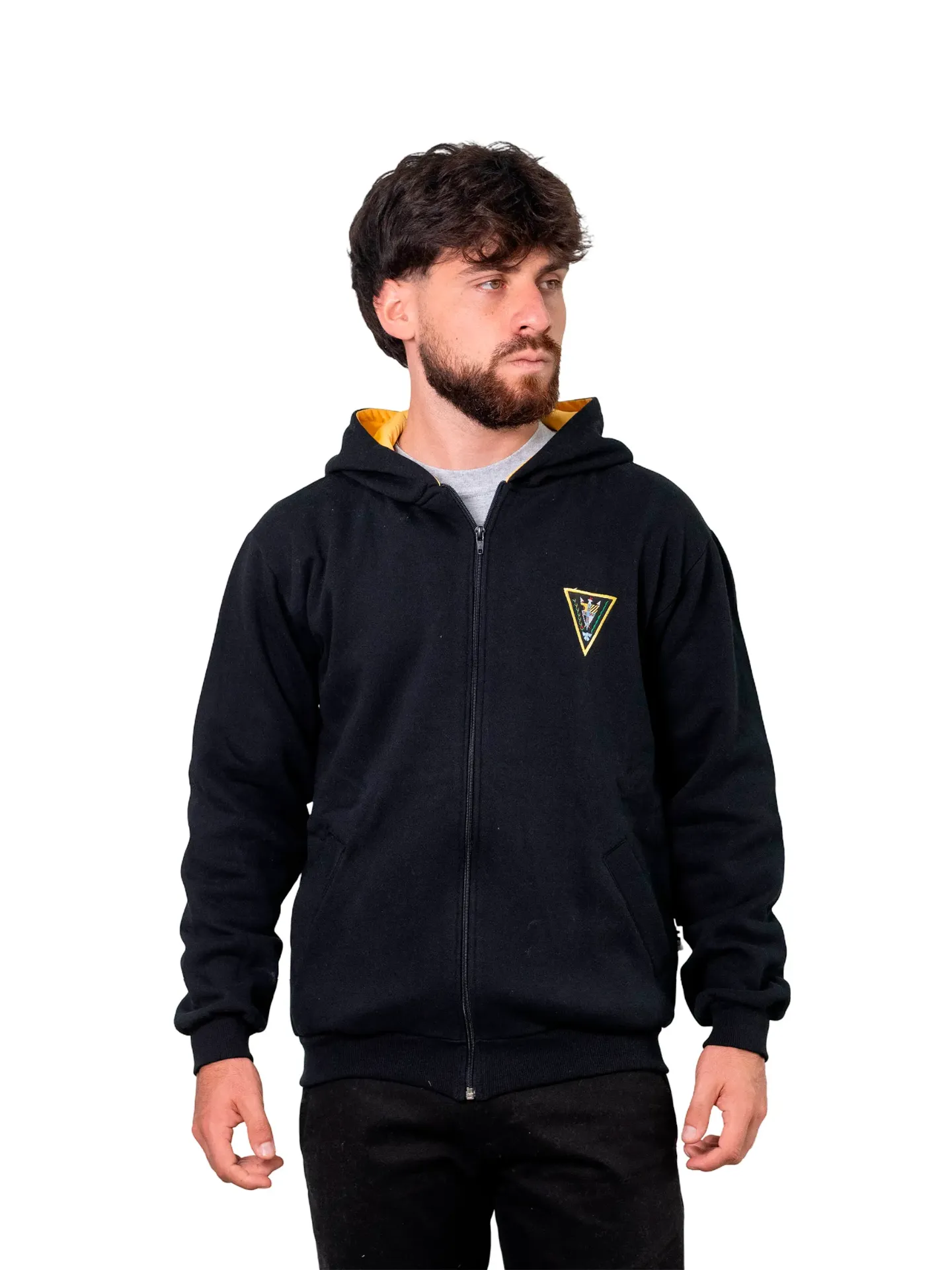 CAMPERA DE FRIZZA ALGODÓN LISA CON CAPUCHA