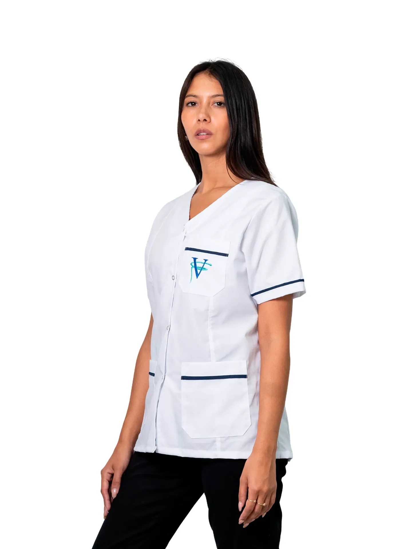 CHAQUETILLA MUJER DE ACROCEL GRAFIL BLANCO CON VIVOS MANGAS CORTAS