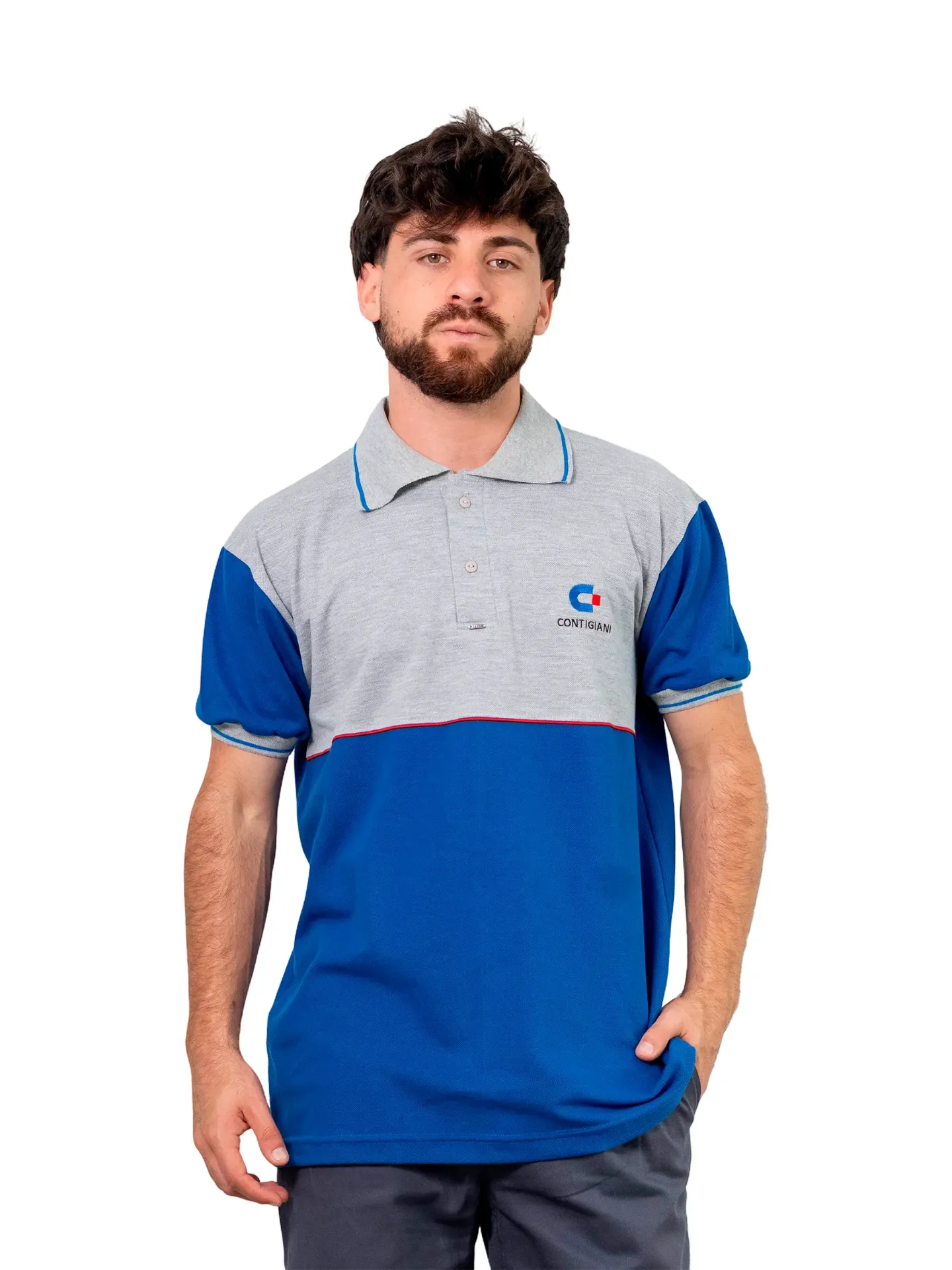[M6.1] CHOMBA DE PIQUET MANGAS CORTAS COMBINADA (Negro)
