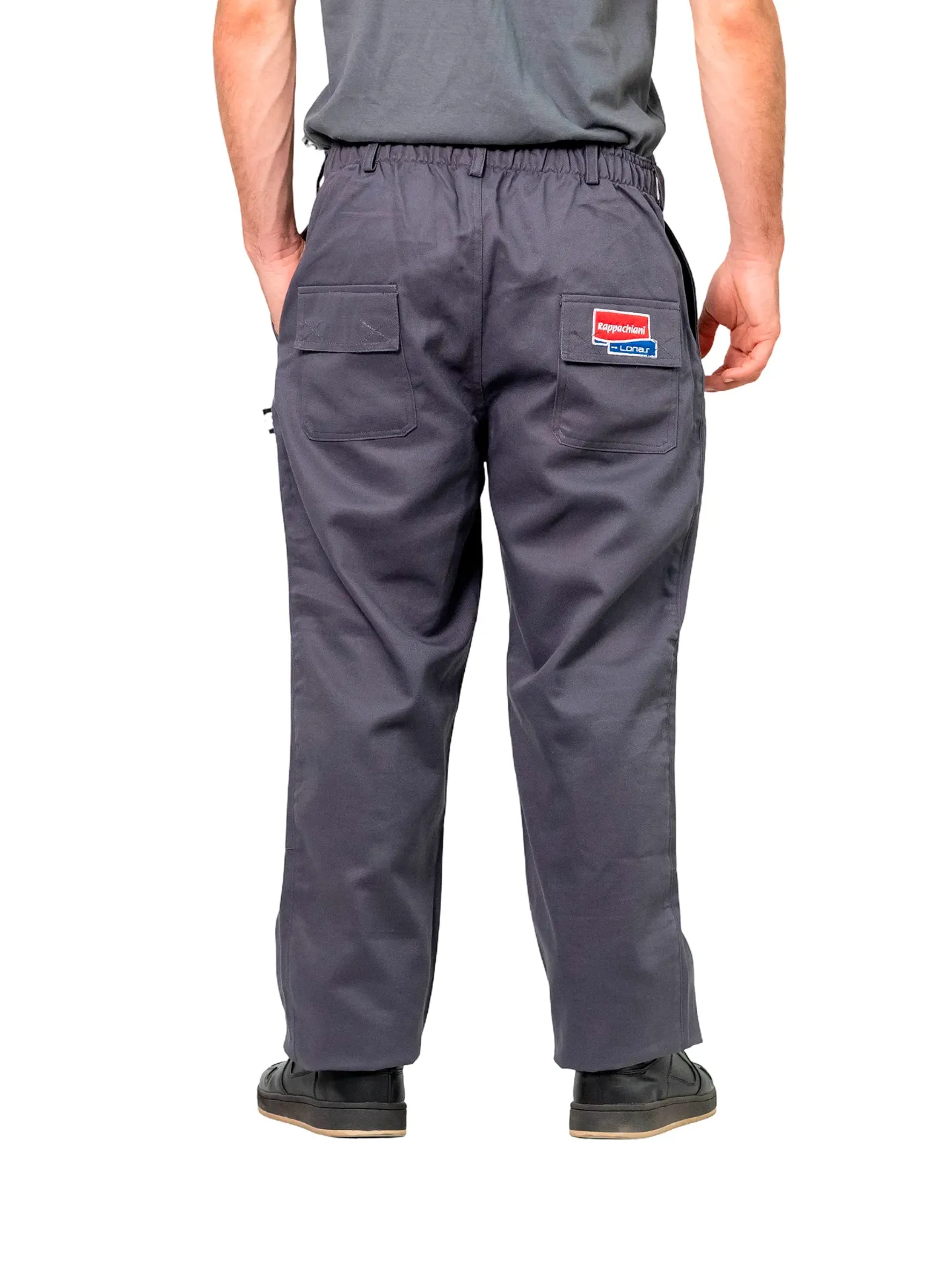 [P4.2] PANTALON HOMBRE CARGO DE GRAFFA 70 6 BOLSILLOS CON CINTURA ELASTIZADA (Gris Oscuro)