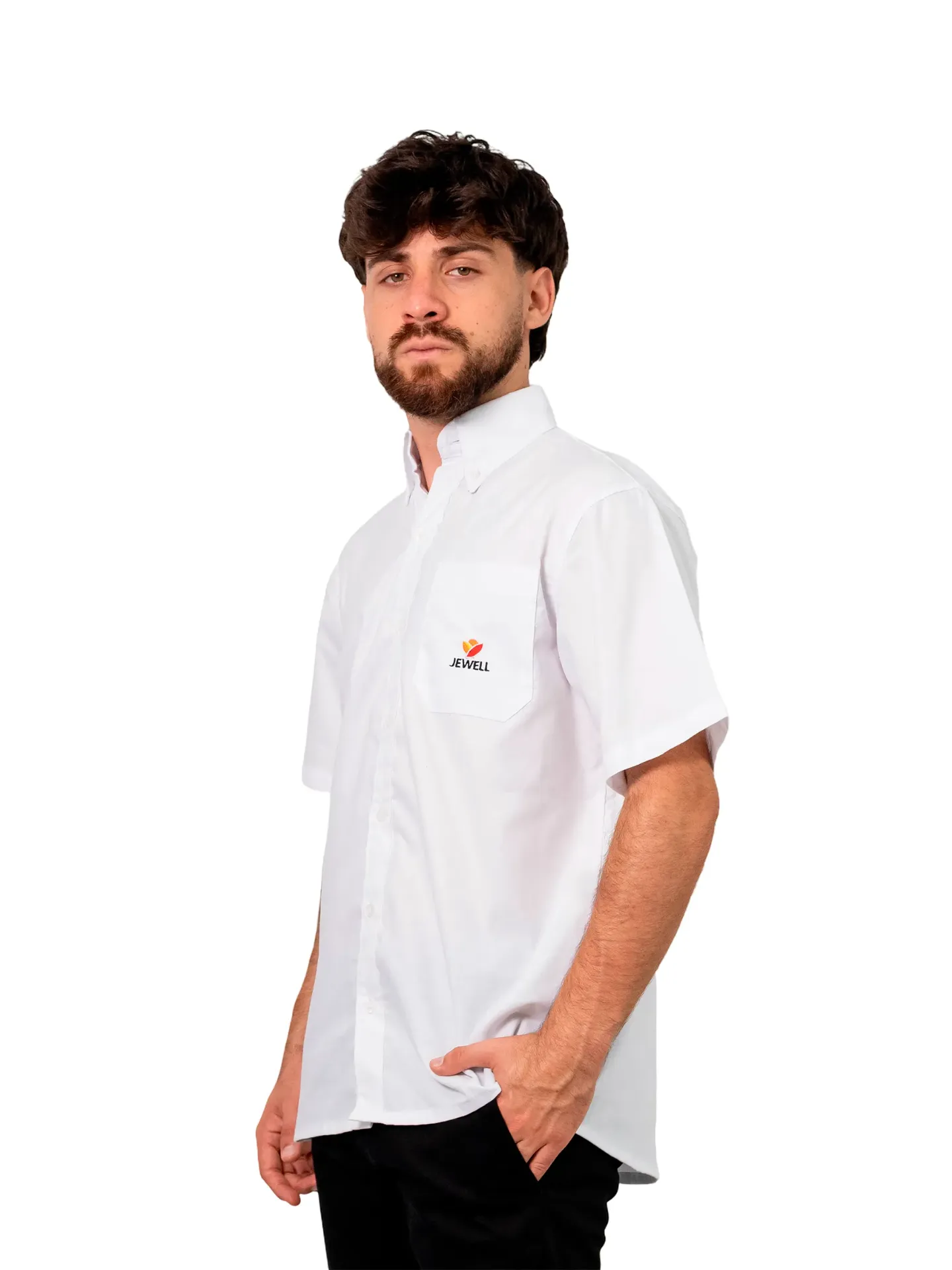 [C13.1] CAMISA HOMBRE CORTE CLASICO OXFORD MANGAS CORTAS (Blanco)