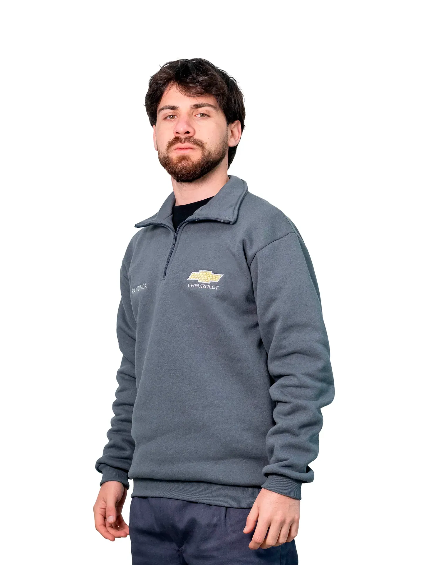 BUZO DE FRIZZA ALGODÓN - Con cuello y cierre - liso.
