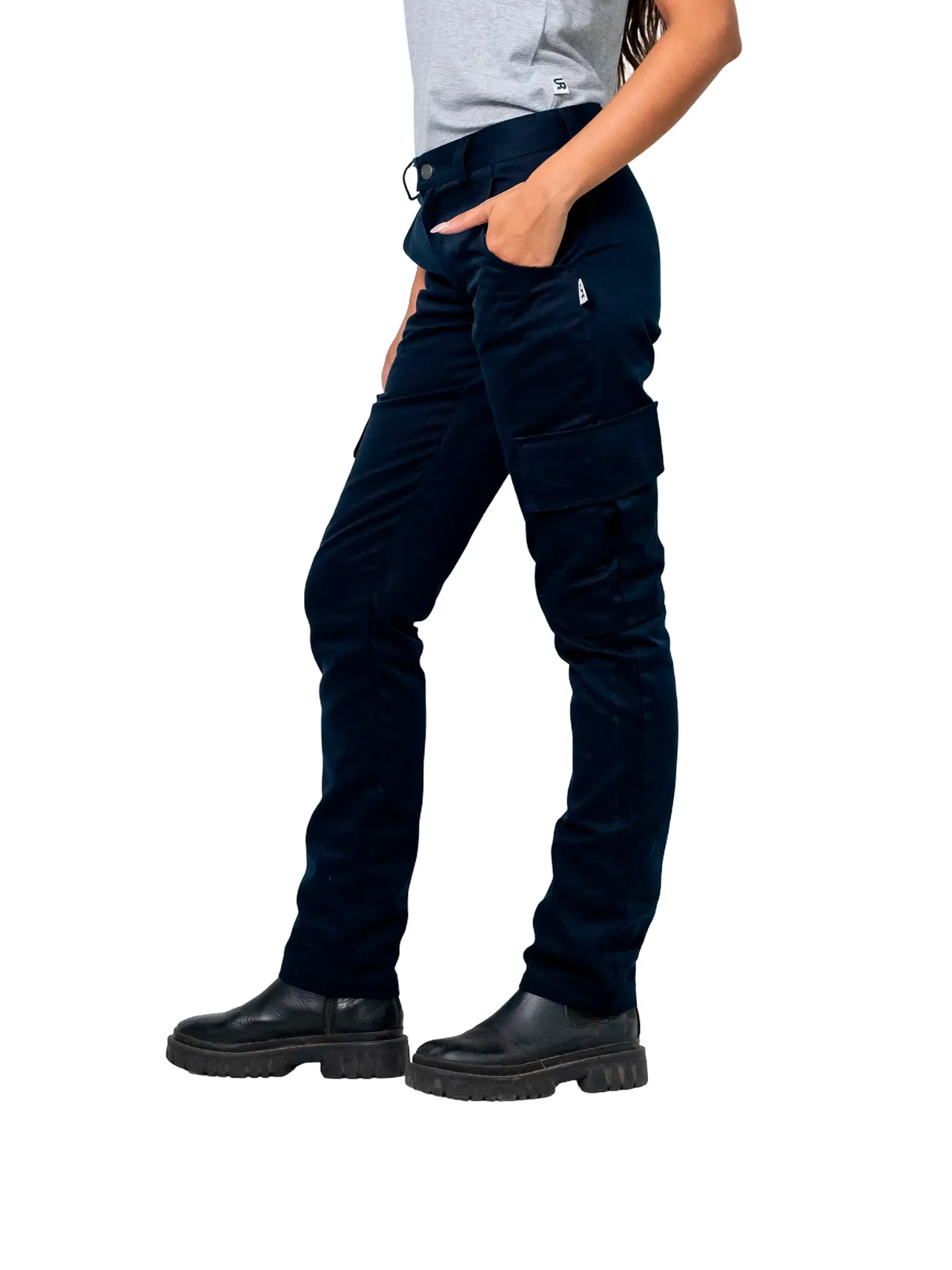 PANTALON MUJER CARGO DE GABARDINA